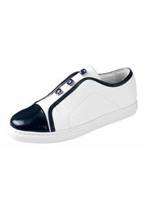 Heine, Damen Sneaker mit Schmucksteinen, Dunkelblau / Weiß