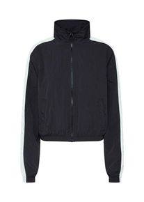 Urban Classics, Herren Jacke 'Ladies Short Striped Crinkle Track Jacket', Schwarz