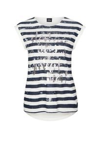 s.Oliver BLACK LABEL, Damen Shirt, Nachtblau / Silber / Weiß