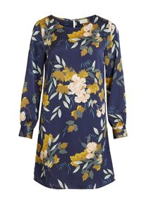 Vila, Damen Kleid, Navy / Dunkelgelb / Weiß