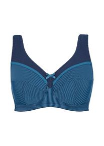 Ulla Popken, Damen BH 'Entlastungs-BH, Streifen D-Cup', Hellblau
