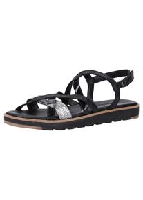 Tamaris, Damen Sandalen, Schwarz / Silber