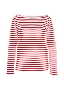 Pieces, Damen Langarmshirt 'INGRID', Rot / Weiß