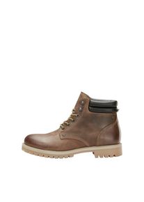 Jack & Jones JACK & JONES, Herren Lederboots 'JFWSTOKE', Braun / Dunkelbraun