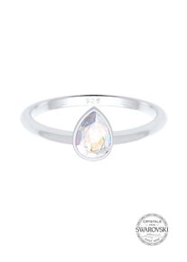 Elli, Damen Ring 'Tropfen', Silber / Weiß