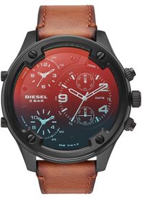 Diesel, Herren Chronograph, Rostbraun / Feuerrot / Schwarz