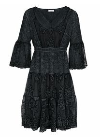 Heine, Damen Spitzenkleid, Schwarz