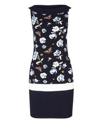 s.Oliver BLACK LABEL, Damen Gemustertes Longtop, Navy / Hellblau / Braun / Weiß