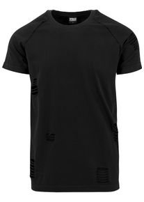 Urban Classics, Herren Ripped Raglan Tee, Schwarz