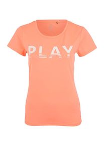 Only Play, Damen Sport-Shirt 'LUNE', Neonorange / Wei&szlig;