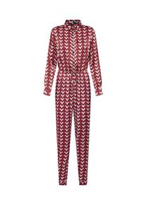 Missguided, Damen Overall 'GEO PRINTED UTILITY JUMPSUIT', Rot / Wei&szlig;