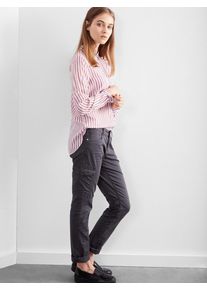 Q/S Designed By, Damen Oversize-Hemdbluse mit Streifen, Himbeer / Weiß