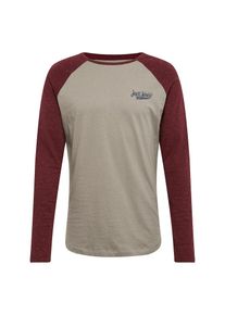 Jack & Jones JACK & JONES, Herren Langarmshirt 'JORYORK', Weinrot / Weiß