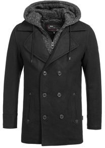 INDICODE JEANS, Herren Wollmäntel 'Cliff Jacke', Dunkelgrau / Schwarz
