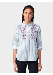 Tom Tailor, Damen Bluse, Hellblau / Offwhite