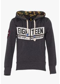 PLUS EIGHTEEN, Herren Kapuzenpullover, Anthrazit / Offwhite