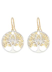 Firetti, Damen Ohrhaken 'Lebensbaum', Gold / Silber