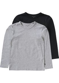 Minymo, Langarmshirt 2er Pack für Jungen, Grau