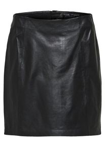 Selected Femme, Damen Lederrock, Schwarz