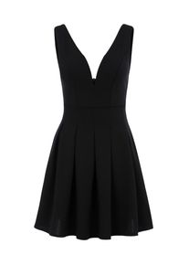 Wal G., Damen Cocktailkleid mit Kellerfalten, Schwarz