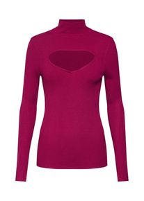 Lost Ink, Damen Pullover 'RIBBED CUT OUT ROLL NECK JUMPER', Fuchsia
