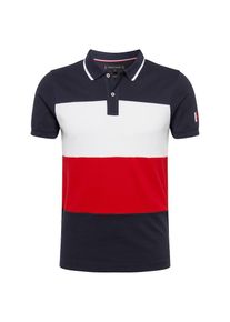 Tommy Hilfiger, Herren Poloshirt 'ICON COLORBLOCK', Kobaltblau / Rot / Weiß