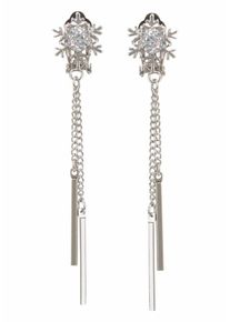 J. JAYZ, Damen Ohrclip, Silber / Transparent