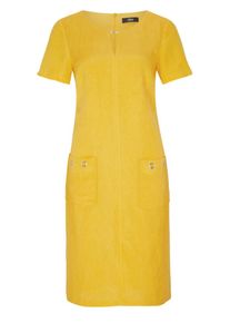 s.Oliver BLACK LABEL, Damen Legeres Kleid aus Leinen, Gelb