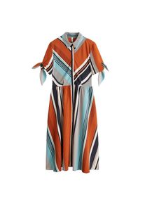 Mango, Damen Kleid 'Ladyra', Nachtblau / Hellblau / Grau / Rostrot / Weiß
