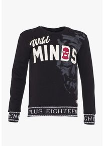 PLUS EIGHTEEN, Herren Sweatshirt, Schwarz