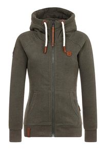 Naketano, Damen Sweatjacken 'Yale, Economics, Baseball', Braun / Tanne / Wei&szlig;