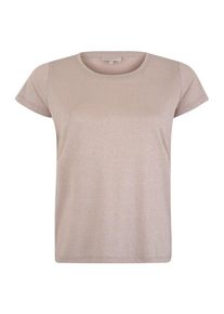 Only Carmakoma, Damen Shirt 'carREX S/S V NECK LUREX TOP', Rosa