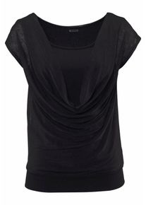 Laura Scott, Damen Wasserfallshirt, Schwarz