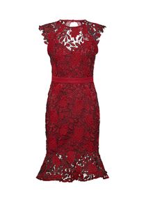 Lipsy, Damen Cocktailkleid 'RED AO LACE DRESS(KATE MOVE ON)', Rubinrot