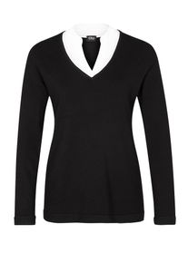 s.Oliver BLACK LABEL, Damen Pullover, Schwarz / Wei&szlig;