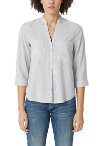 Q/S Designed By, Damen Tunikabluse, Taubenblau / Wei&szlig;