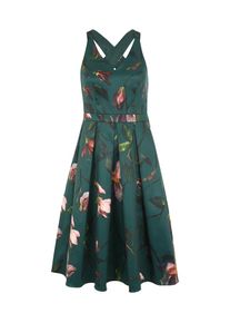Dorothy Perkins, Damen Midikleid mit Allover Blu-Print, Grün / Mischfarben