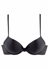 s.Oliver RED LABEL Beachwear, Damen Wattiertes Bügel-Top 'Spain', Schwarz