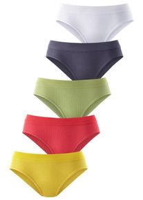 Petite Fleur, Damen Pikee-Midislips, (5 Stck.), Gelb / Dunkelgrau / Hellgr&uuml;n / Rot / Wei&szlig;