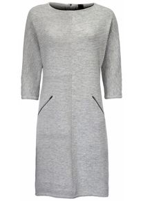 Heine, Damen Strickkleid mit Dreiviertelärmel, Graumeliert