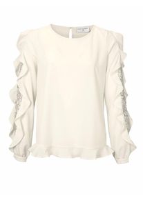 Heine, Damen Bluse mit Spitze, Naturweiß