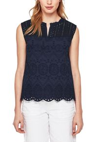 s.Oliver RED LABEL, Damen Anglaise-Blusentop 'Broderie', Navy