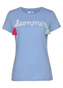 AJC, Damen T-Shirt, Hellblau / Weiß
