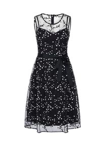 Apart, Damen Cocktailkleid mit verstellbaren Spaghettiträgern, Schwarz / Perlweiß