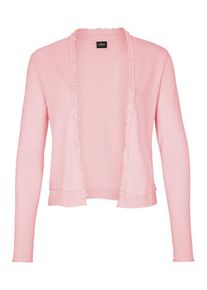 s.Oliver BLACK LABEL, Damen Cardigan mit Rüschen-Detail, Pink
