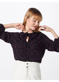 Tom Tailor Denim, Damen Bluse 'basic tie-neck blouse', Pink / Schwarz