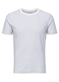 Selected Homme, Herren Streifen T-Shirt, Blau / Wei&szlig;
