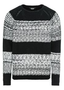!Solid, Herren Pullover 'Knit - Raoul', Grau / Schwarz / Wei&szlig;