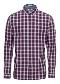 Tommy Jeans, Herren Hemd 'TJM CHECK SHIRT', Dunkelblau / Rot / Wei&szlig;