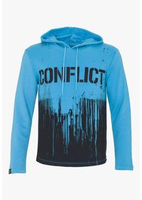 PLUS EIGHTEEN, Herren Kapuzenpullover, Blau
